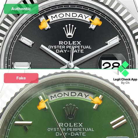 rolex oyster perpetual day date fake vs real|rolex day date real or false.